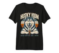 Husky Mom Iced Coffee Or I Riot Dog Lover Premium T-Shirt