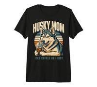 Husky Mom Iced Coffee Or I Riot Dog Lover Premium T-Shirt