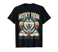 Husky Mom Iced Coffee Or I Riot Dog Lover Value Graphic T-Shirt