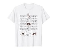 Husky Music Huskies Note Clef Musician Value Graphic T-Shirt, Men, White, M