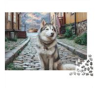 Husky Old Alley 1000 Piece Jigsaw Puzzle Paper for Adults Street View Relax 52x38cm/1000pcs