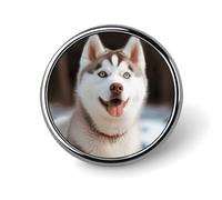 Husky Piquant Dog Badge Holder Exquisite Round Badge with Picture Pin DIY Button Badges Personalized Metal Button Pin Fashion Brooch Crafts Gifts Clothes Decorative Pins