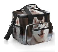Husky Piquant Dog Insulated Lunch Box Portable Cooler Bag Extra Large Lunch Bag Lunch Cooler Leakproof Ice Chest Thermal Cooler Shopping Bags for Beach, Picnic, Camping, Shopping