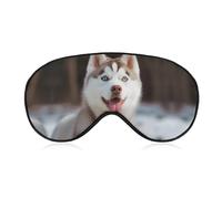 Husky Piquant Dog Sleep Mask Soft Comfortable Eye Mask with Adjustable Strap Eye Cover Eye Shade for Men Women Work Travel