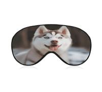 Husky Piquant Dog Sleeping Mask Sleep Mask for Side Sleeper Relaxing Zero Pressure Night Blindfold Light Block-Out Eye Mask for Sleep with Easy Adjustable Strap