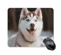 Husky Piquant Dog Square Mouse Pad Portable Computer Mousepad with Non-Slip Rubber Base 25 * 30cm Ultra-Thin Gaming Mouse Mat for Computer Laptop Office Desk Accessories