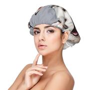 Husky Printing,Adult's Satin Sleeping Cap - Women's Elastic Sleep Bonnet, Adjustable Overnight Hair Cover
