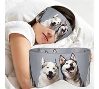 Husky Printing, Sleep Mask for Home Travel, Full Eye Covers Light Blocking Eye Mask Sleep Eye and Ear Muffs
