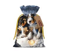 Husky Puppies Dogs Print Birthday Gifts Wrap Bag Unique Drawstring Gifts Bag Canvas Bags for Party Wedding Present,1 Piece S