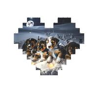 Husky Puppies Dogs Print Building Brick Puzzles, Family Keepsake Romantic Home Decor Anniversary Birthday Gifts