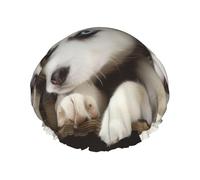 Husky Puppies Dogs Printed Double-Layer Waterproof Shower Cap - Reusable Spa & Face Mask Bathing Hat for Travel, Home Care & Beauty Routine