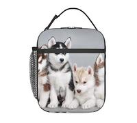 Husky Puppies Dogs Printed Insulated Lunch Bag for Men Women - Durable Lunch Cooler Tote Bag for Work, School, and Travel
