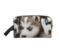 Husky Puppies Dogs Printed Makeup Bag Travel Portable Cosmetic Bag Large Capacity Makeup Case Toiletry Handbag Organiser for Women