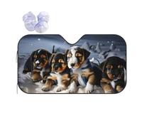 Husky Puppies Dogs Printing Car Windshield Sunshade-Thicken Bubble Block Heat and Sun UV Rays,Front Windshield,Sun Visor