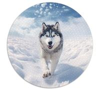 Husky Puzzle 1000 Pieces Jigsaw Round Jigsaws Adults Kids Puzzles Games Home Decoration Adult Educational Games Inspirational Challenge 1000pcs (67.5x67.5cm)