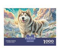 Husky Puzzles 1000 Pieces for Adults Cute Pet Jigsaw Puzzles Puzzle Challenging Game for The Whole for Women, Gifts for Men Home Decoration Puzzle 70x50cm/1000pcs