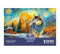 Husky Puzzles 1000 Pieces for Adults Cute Pet Jigsaw Puzzles Puzzle Challenging Game for The Whole for Women, Gifts for Men Home Decoration Puzzle 70x50cm/1000pcs