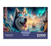 Husky Puzzles for Adults 1000 Piece, Challenging Dog Jigsaw Puzzle Game for The Whole for Women, Educational Game 70x50cm/1000pcs
