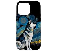 Husky Siberian Husky Starry Night Van Gogh Colorful Case for iPhone 14 Pro Max
