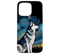 Husky Siberian Husky Starry Night Van Gogh Colorful Case for iPhone 15 Pro Max