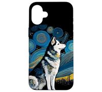 Husky Siberian Husky Starry Night Van Gogh Colorful Case for iPhone 16 Plus
