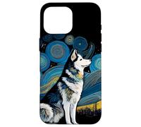 Husky Siberian Husky Starry Night Van Gogh Colorful Case for iPhone 16 Pro Max
