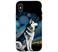 Husky Siberian Husky Starry Night Van Gogh Colorful Case for iPhone X/XS