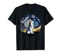 Husky Siberian Husky Starry Night Van Gogh Colorful T-Shirt