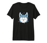 Husky sled Dog with Colorful Eye Colors Premium T-Shirt