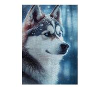 Husky Snowing Vivid Wooden Jigsaw Puzzle for Adults, 300 PCS