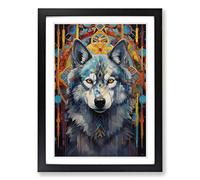 Husky Symbolism Framed Print | A2 Black Framed Wall Art | Ready to Hang | Modern Animal Picture | Living Room Bedroom Lounge Office