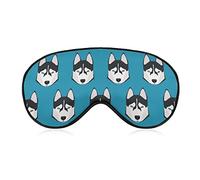 Husky with Different Pupil Sleeping Eye Mask Eye Shade with Adjustable Strap Blindfold for Airplane Travel