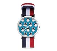 Husky with Different Pupil Sport Watch for Men Women Nylon Strap Wrist Watch Analog Quartz Watch