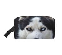 Husky's Handsome Face Dog FunnyMakeup Trave Bag for Women,Cosmetic Large Capacity Organizer