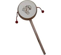 HusNain Handmade 4-inch Wooden Damru With Long Handle Musical Instrument for Devo Ke Dev Mahadev Puja, Kirtan, and Bhajans (Pack of 2)