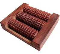 HusNain Handmade Wooden Hand 3 Roller Foot Massager - Relaxation/Improved Blood Circulation/Body Stress/Acupressure and Acupuncture Cutter Massagers for Men and Women's (Wooden)