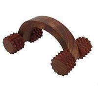 HusNain Handmade Wooden Hand 4 Wheel Massager Roller - Relaxation/Improved Blood Circulation/Body Stress/Acupressure and Acupuncture Cutter Massagers for Men and Women's (Wooden)