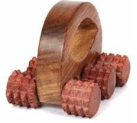 HusNain Handmade Wooden Hand 6 Wheel Massager Rollers - Relaxation/Improved Blood Circulation/Body Stress/Acupressure and Acupuncture Cutter Massagers for Men and Women's (Wooden)