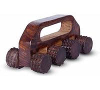 HusNain Handmade Wooden Hand 8 Wheel Massager Rollers - Relaxation/Improved Blood Circulation/Body Stress/Acupressure and Acupuncture Cutter Massagers for Men and Women's (Wooden)