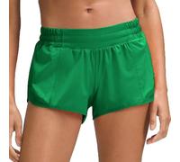 Husnainna Women's 2.5'' Mid Rise Running Shorts with Built-in Liner, Zipper Pockets, Green, XS