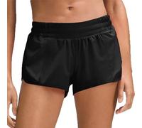 Husnainna Women's 2.5'' Running Shorts with Zipper Pockets, Built-in Liner, Mid Rise, Black, XS