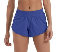 Husnainna Women's Athletic Shorts 2.5” High Waisted Running Shorts Zip Pocket Sport Shorts Elastic Band Workout Shorts H021-Periwinkle Purple-B6S
