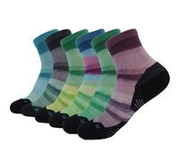 HUSO Unisex Striped Print Athletic Quarter/Ankle Running Hiking Socks 3, 4 Pairs