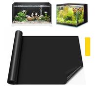 HUSOUE Fish Tank Background, 40 x 300cm Black Aquarium Background Static Cling Self Adhesive Wallpaper can be Cut Fish Tank Decorations Poster Aquarium Backdrop