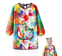 HUSOUE Kids Painting Apron 6-12 Age, Waterproof Child Art Smock with Pocket Graffiti Long Sleeves Painting Apron Smock for Boys and Girls Cooking Painting Craft