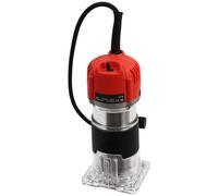 HUSPOO Palm Router Tool, 220V 30000RPM Electric Hand Trimmer Palm Router Corded, Compact Router with Trimmer Base for Wood/Laminate Flooring, Red