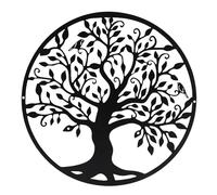 Huspox Metal Tree of Life Wall Art Decor - Black Metal Wall Art for Living Room Hallway Stairs Outdoor (50 cm)