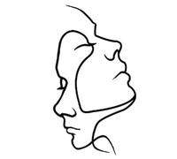 Huspox Minimalist Line Wall Art Abstract Couple Line Wall Decor Soulmate Definition Metal Hanging Sculpture Black 40x22cm