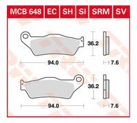 Husqvarna TE 250 2006-2012 TRW RSI Series Sindered Off-Road Race Brake Pads