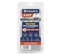 Husqvarna X-Cut S93G 14 Inch Chainsaw Chain, 2 Pack, 3/8" Pitch, 050" Gauge, 52 Drive Link Chainsaw Blade Replacement, Pre-Stretched and Low Kickback, Gray
